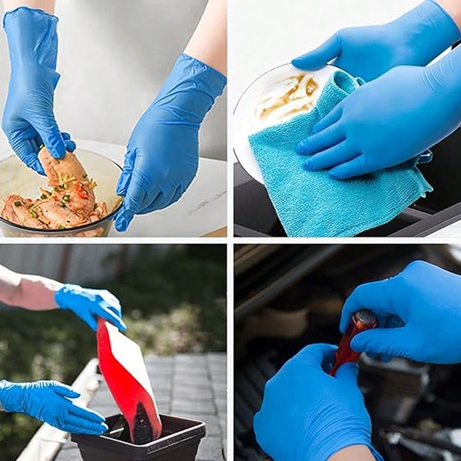 Rubber Glove Cleaning - 100 stuks Heavy Duty Nitril Wegwerphandschoenen,
